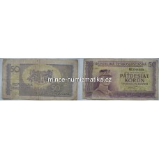 50 Korun 1945 serie MC - Československo neperf - 50Kčs